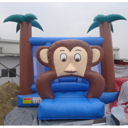palm tree jungle inflatable monkey bouncer